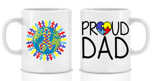 PROUD Dad AUTISM Awareness Mug - Made by Skye
