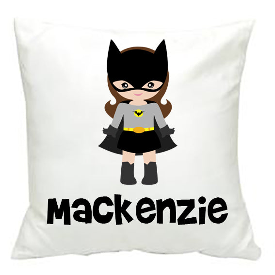 Personalised Bat Girl Cushion Cover - Made by Skye