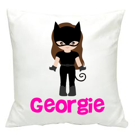 Personalised Cat Girl Cushion Cover - Made by Skye