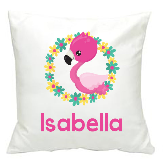 Personalised Flamingo Cushion Cover - Made by Skye