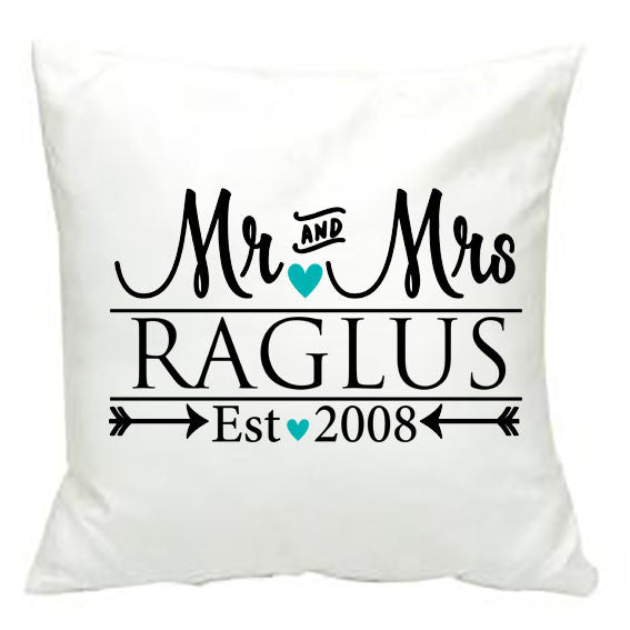 Personalised Wedding Cushion Cover - Made by Skye