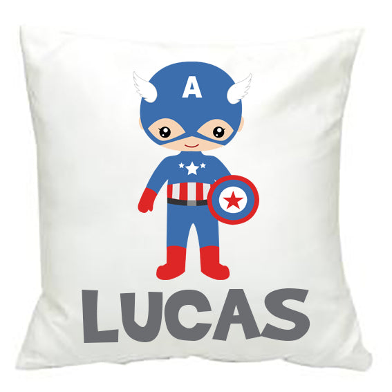 Personalised Captain America Cushion Cover - Made by Skye