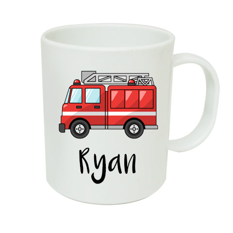 Personalised Kids Fire Truck Mug - Made by Skye