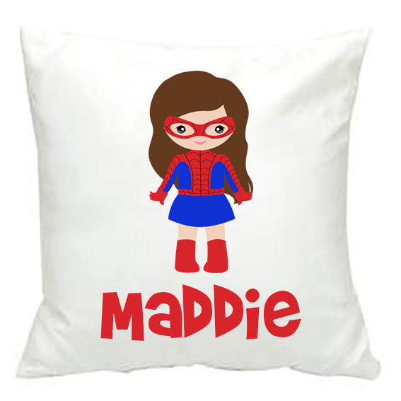 Personalised Spider Girl Cushion Cover - Made by Skye