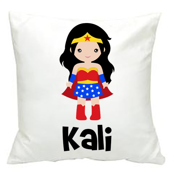 Personalised Wonder Girl Cushion Cover - Made by Skye