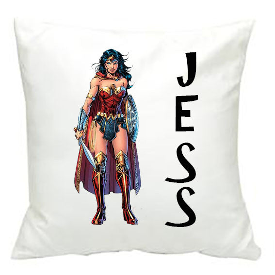 Personalised Wonder Woman Inspired Cushion Cover - Made by Skye